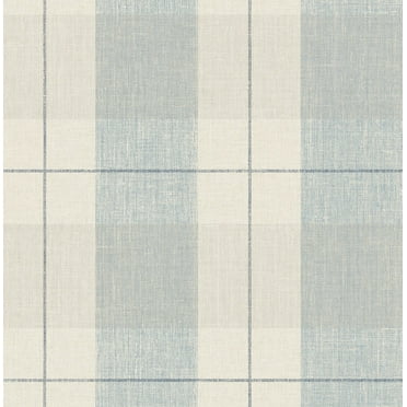 NextWall Blue & Beige Lenox Hill Plaid Peel and Stick Wallpaper - 20.5 in. W. x 18 ft. L. Roll