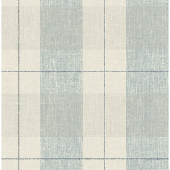 NextWall Blue & Beige Lenox Hill Plaid Peel and Stick Wallpaper - 20.5 in. W. x 18 ft. L. Roll