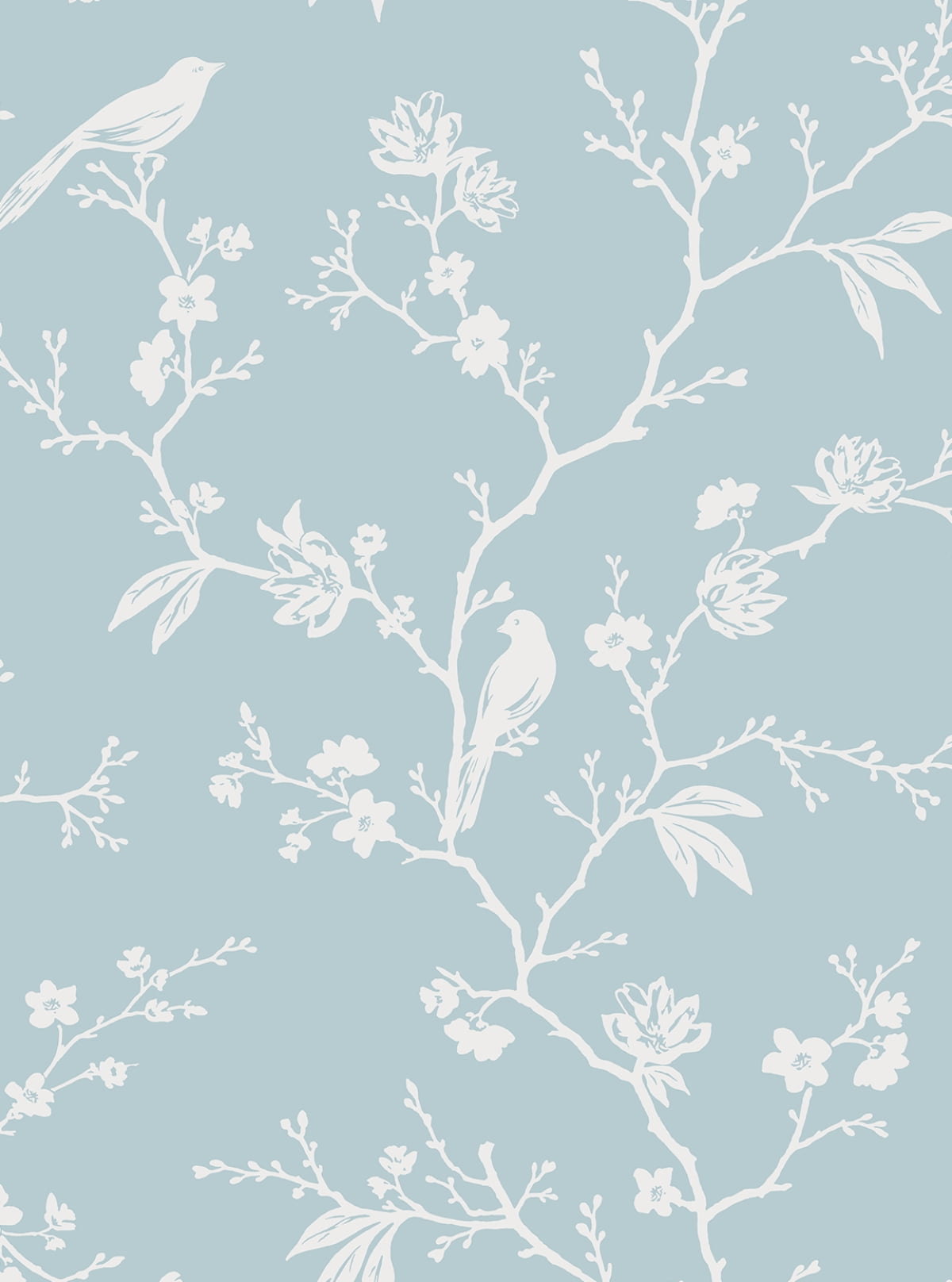 NextWall Blue Skies Songbird Chinoiserie Peel and Stick Wallpaper