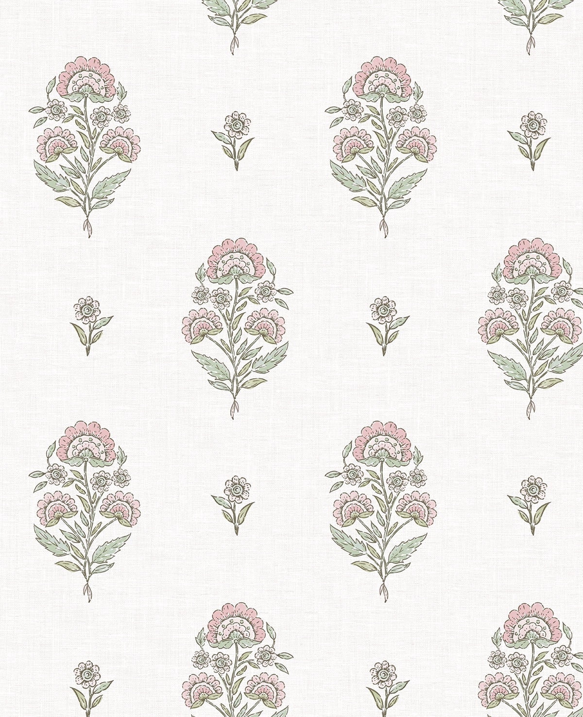 NextWall Blush & Basil Floral Spot Premium Matte Non-Woven Peel and Stick Wallpaper - 20.5 in. W x 18 ft. L Roll