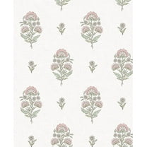 NextWall Blush & Basil Floral Spot Premium Matte Non-Woven Peel and Stick Wallpaper - 20.5 in. W x 18 ft. L Roll