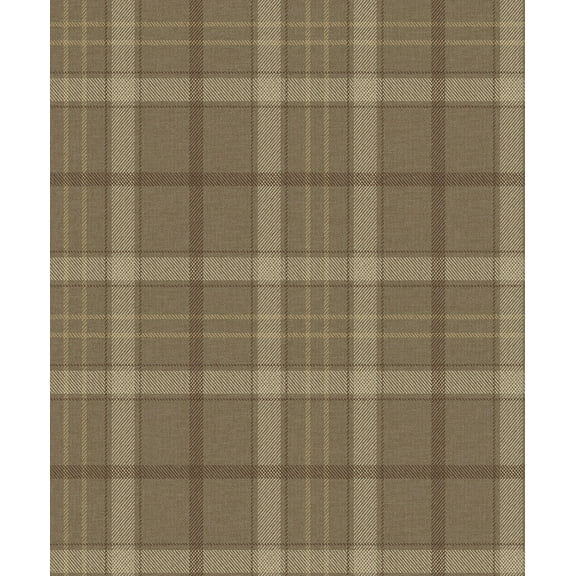 NextWall Café Latte Tailor Plaid Peel and Stick Wallpaper - 20.9 in. W. x 18 ft. L. Roll