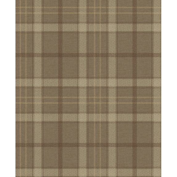 NextWall Café Latte Tailor Plaid Peel and Stick Wallpaper - 20.9 in. W. x 18 ft. L. Roll