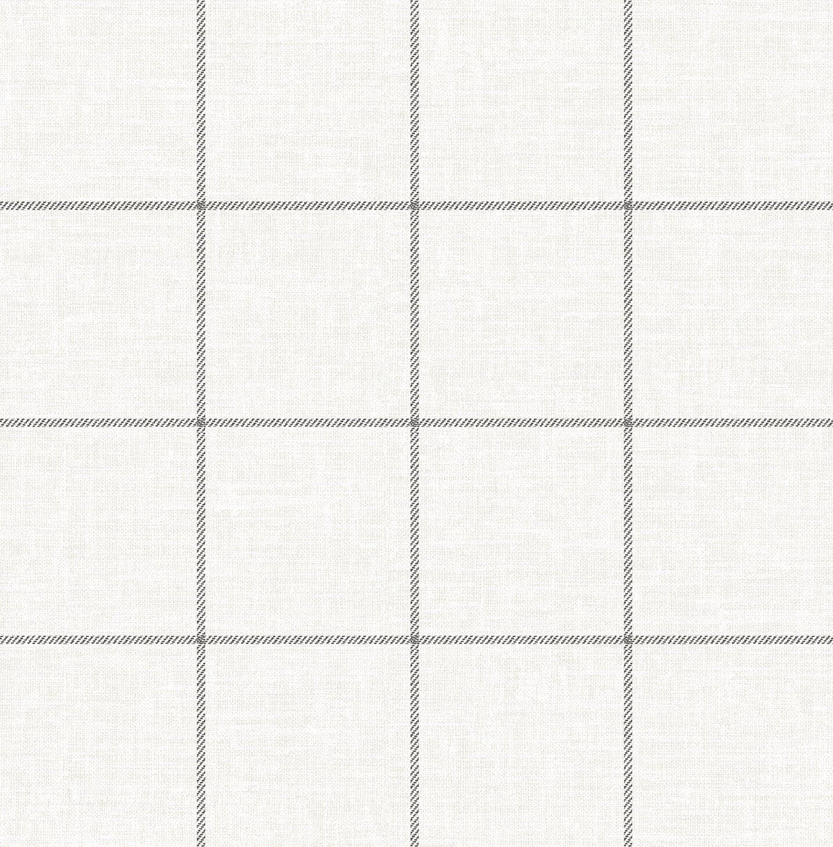 NextWall Charcoal & Linen Classic Striped Check Peel and Stick Wallpaper - 20.5 in. W x 18 ft. L Roll