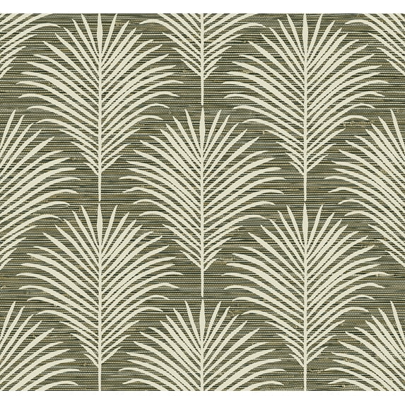 NextWall Charcoal & Sand Grassland Palm Peel and Stick Wallpaper