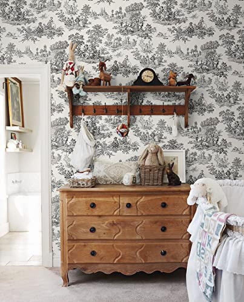 NextWall Chateau Toile Peel and Stick Wallpaper (Argos Grey)