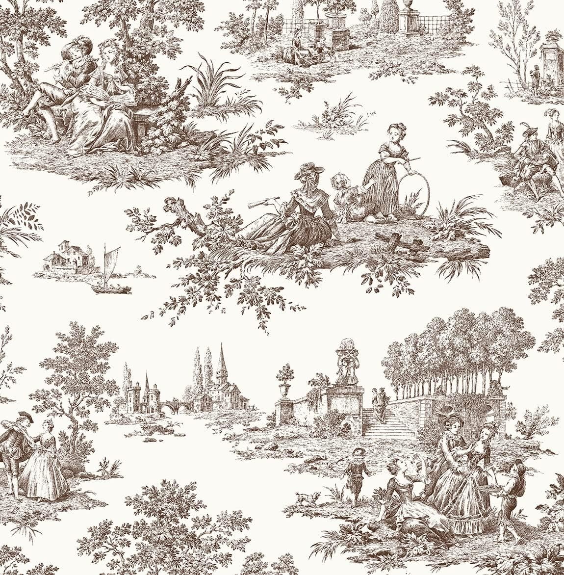 NextWall Chateau Toile Peel and Stick Wallpaper (Argos Grey)