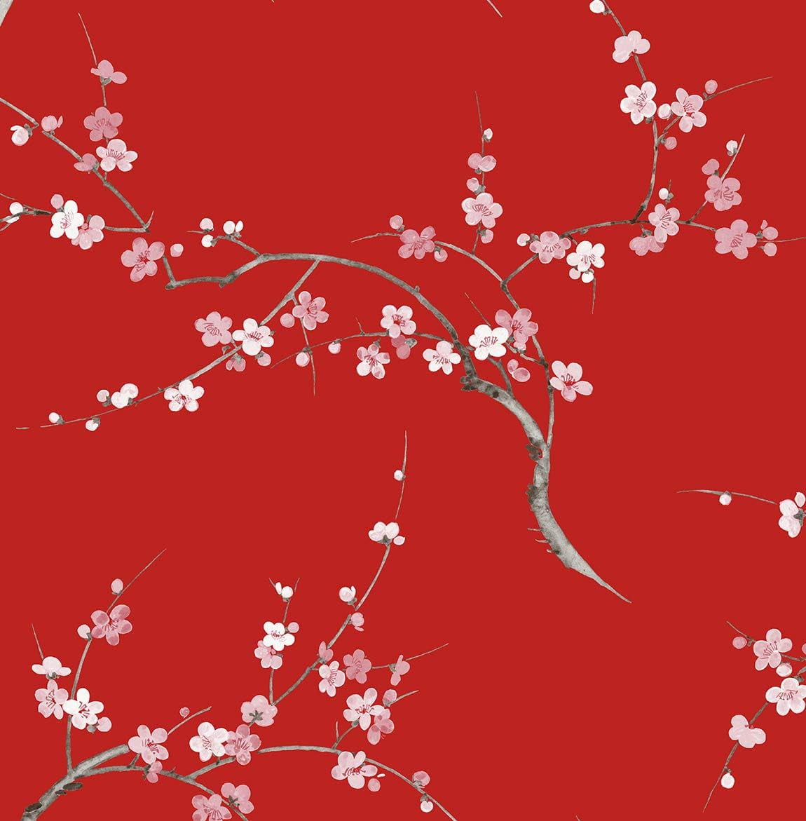 NextWall Cherry Blossom Floral Peel and Stick Wallpaper (Pacific Blue