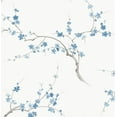NextWall Cherry Blossom Floral Peel and Stick Wallpaper (Pacific Blue