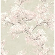 NextWall  Cherry Blossom Grove and Stick Wallpaper 20.5 in. W x 18 ft. L - Parchment & Rose