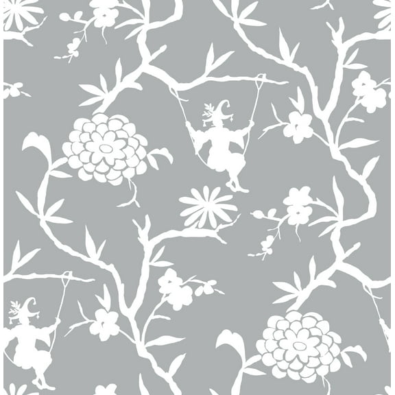 NextWall Chinoiserie Silhouette Peel and Stick Wallpaper