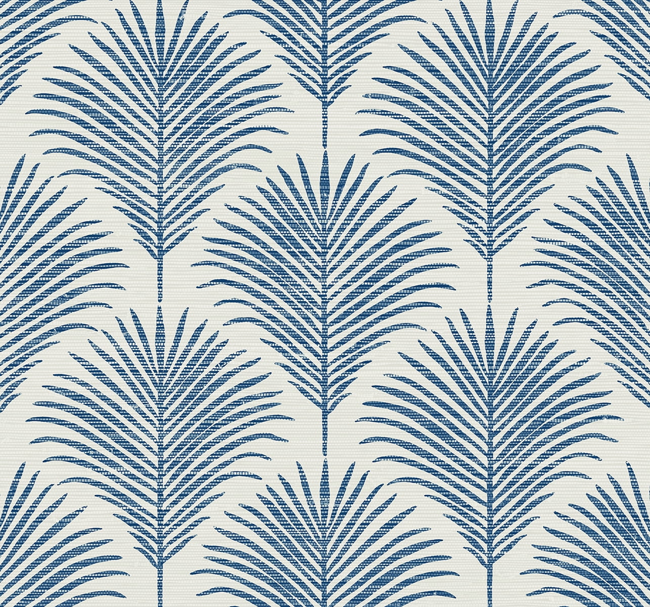 Coastal Blue Palm Frond Vinyl Peel and Stick Wallpaper Roll