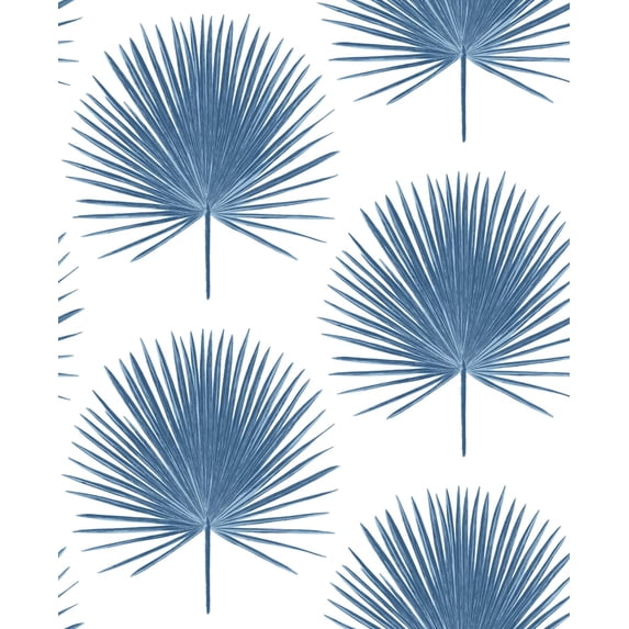 NextWall Coastal Blue Palmetto Palm Peel and Stick Wallpaper - Walmart.com