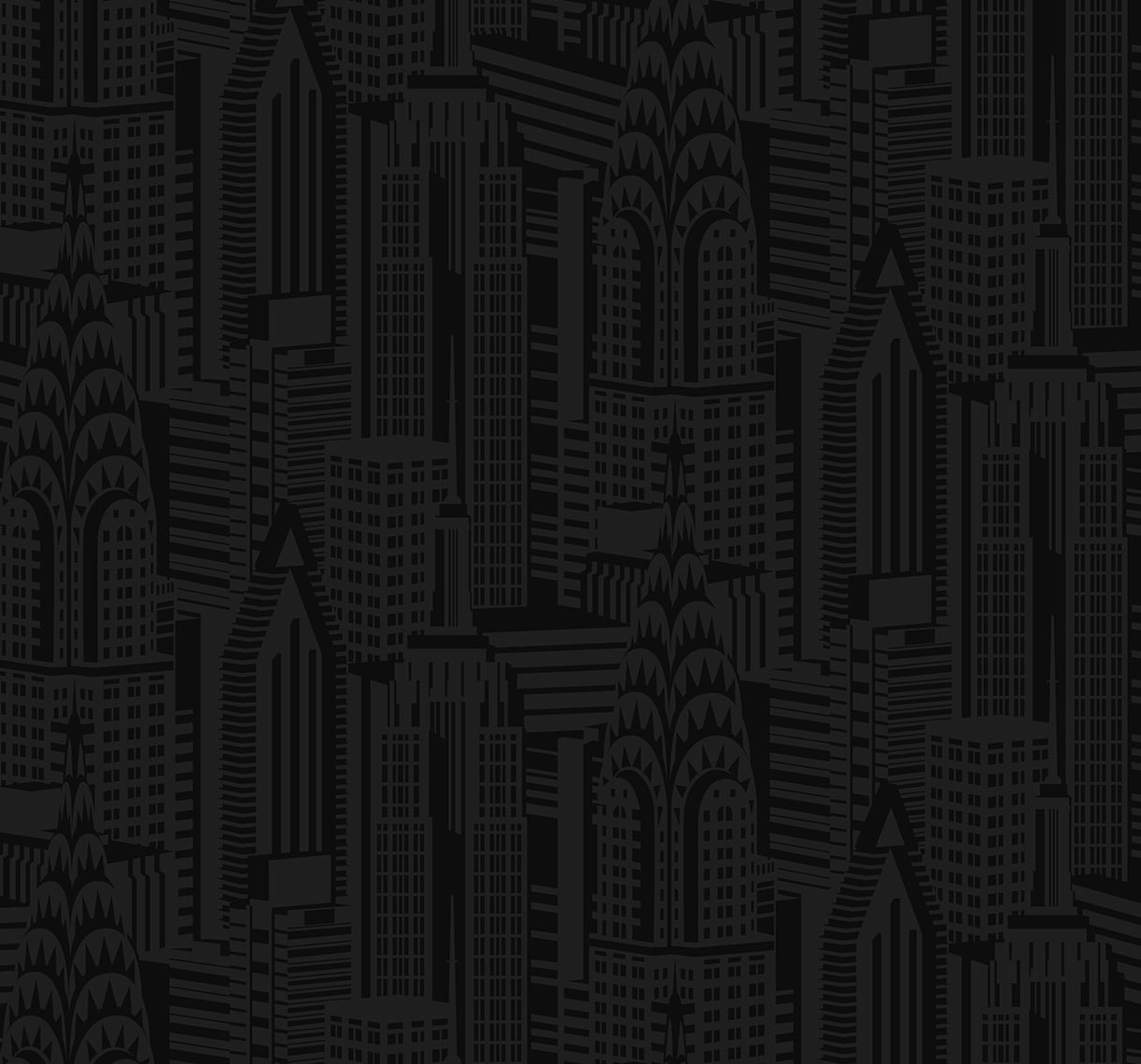 NextWall Cosmic Black City Skyline Peel and Stick Wallpaper