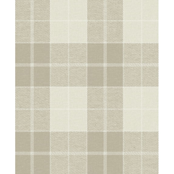NextWall Crème Brulee Altarinda Plaid Peel and Stick Wallpaper - 20.9 in. W. x 18 ft. L. Roll