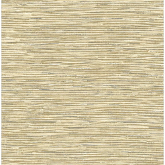 NextWall  Cyrus Faux Grasscloth Peel and Stick Wallpaper Khaki & Metallic Silver