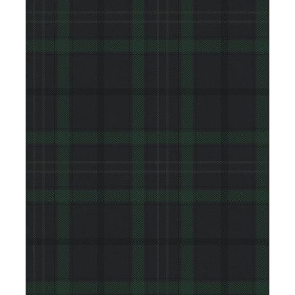 NextWall Dark Blue & Evergreen Tailor Plaid Peel and Stick Wallpaper