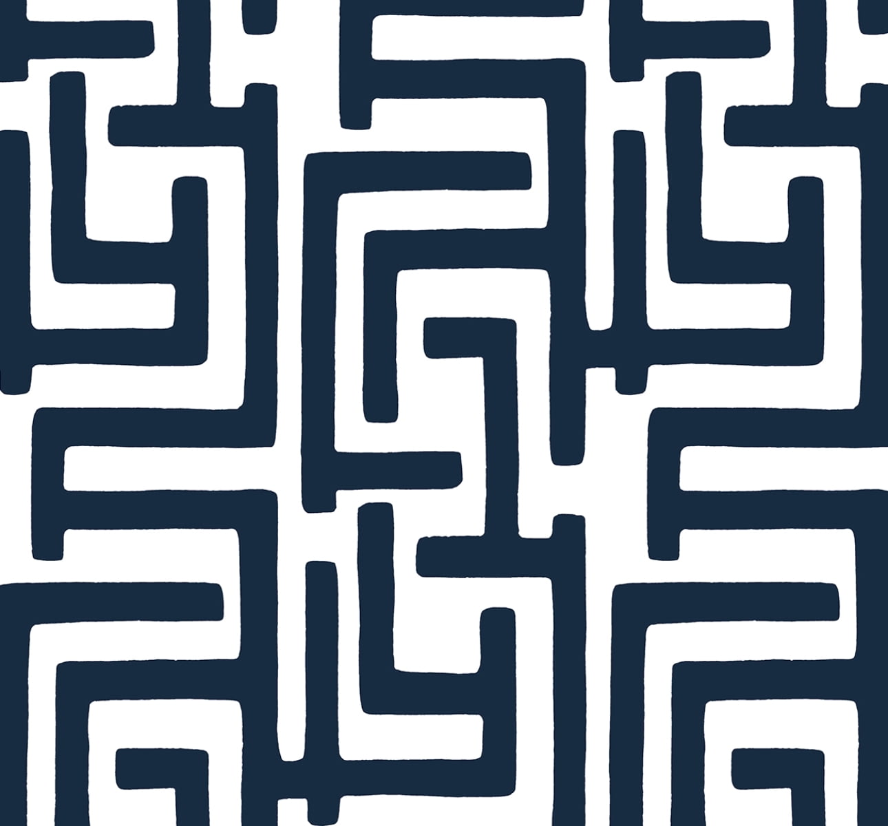 NextWall Dark Blue Graphic Maze Peel and Stick Wallpaper