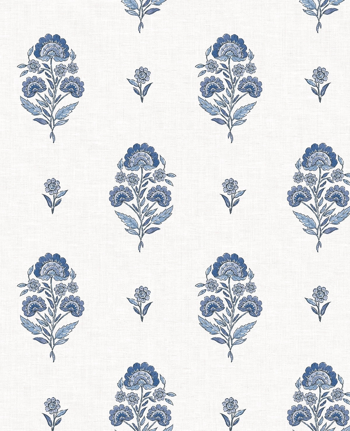 NextWall Deft Blue Floral Spot Premium Matte Non-Woven Peel and Stick Wallpaper - 20.5 in. W x 18 ft. L Roll