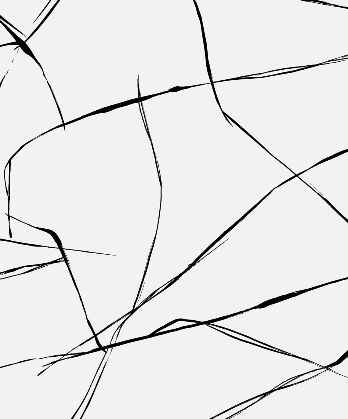 NextWall Ebony & Eggshell Inkwork Abstract Peel and Stick Wallpaper