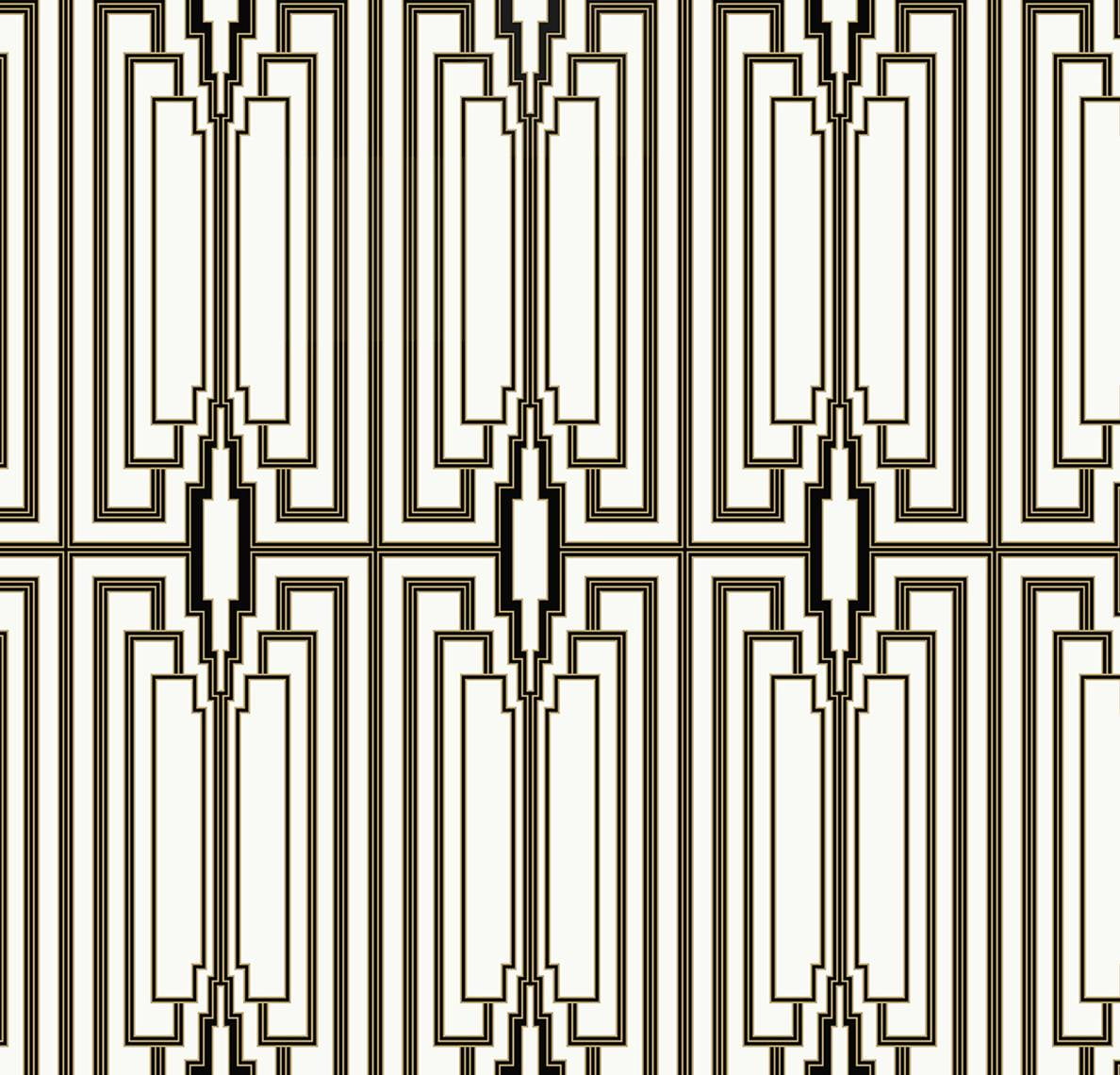 Ebony and Gold Geometric Vinyl Peel & Stick Wallpaper Roll