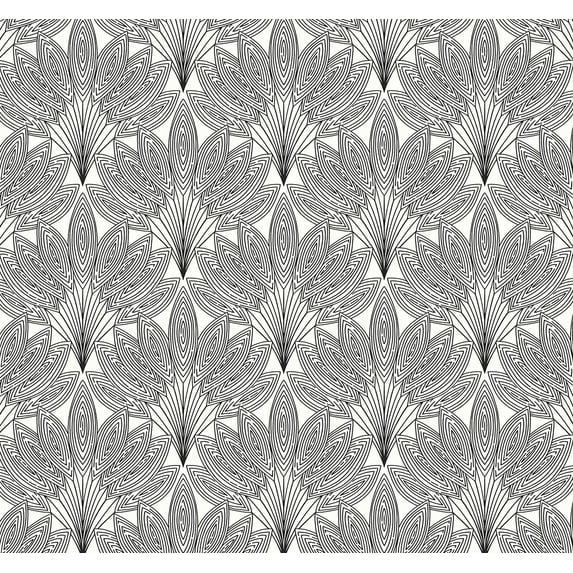 NextWall Ebony Peacock Leaves Peel and Stick Wallpaper