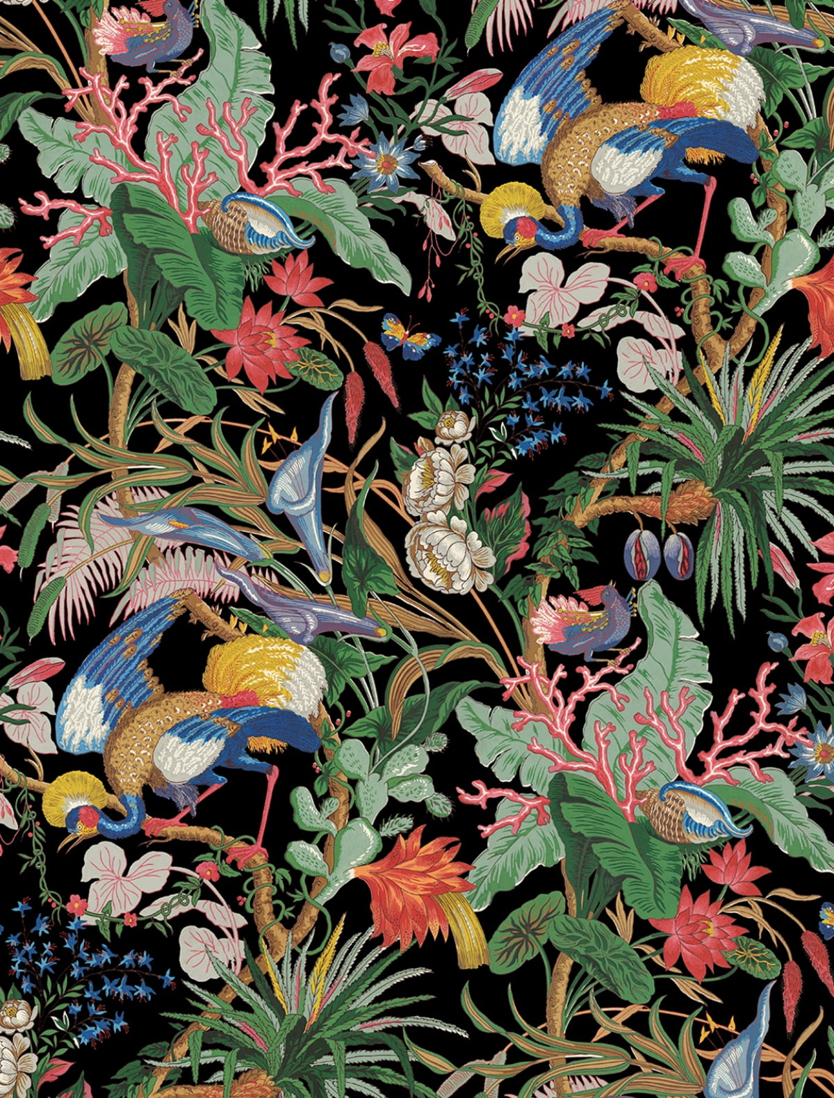 Ebony Tropical Canopy Self-Adhesive Vinyl Wallpaper