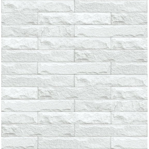 NextWall  Faux Limestone Brick Peel and Stick Removable Wallpaper - 20.5 in. W x 18 ft. L