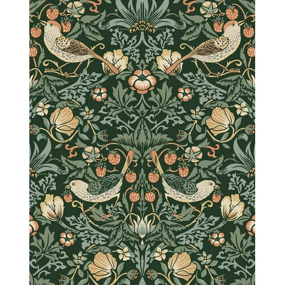 NextWall Forest Green Aves Garden Peel and Stick Wallpaper