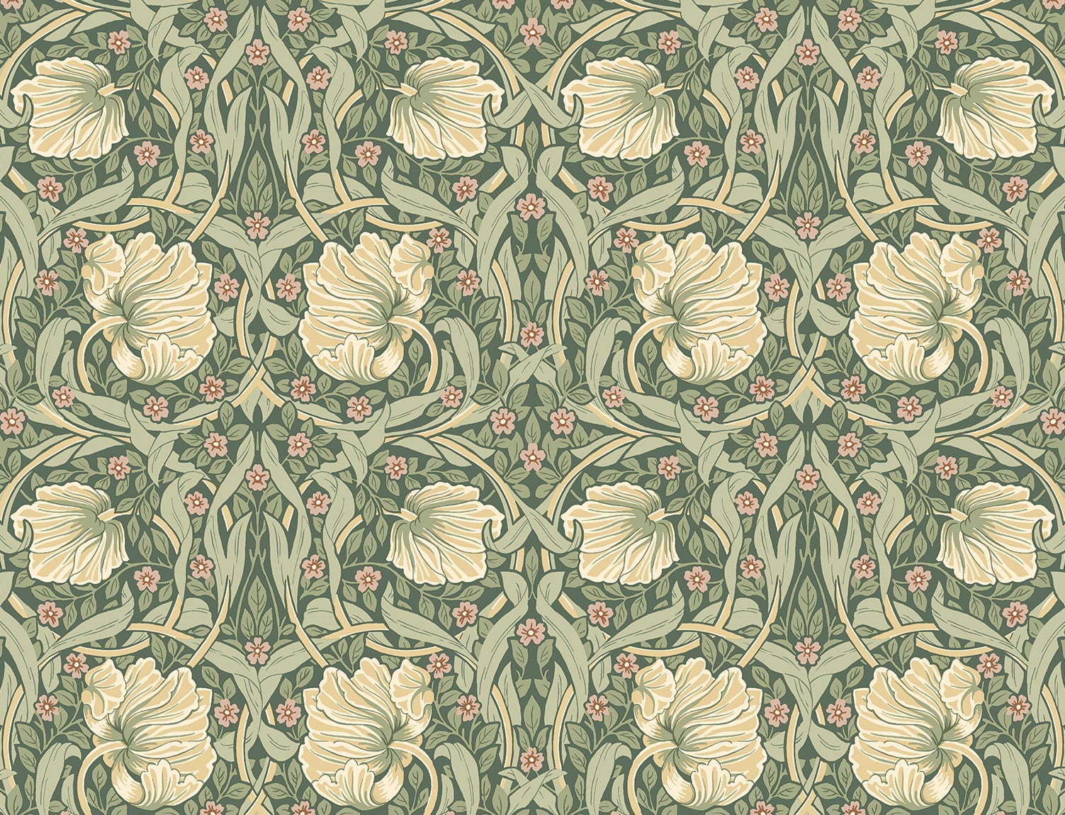 Gardenia & Sage Floral Peel and Stick Vinyl Wallpaper