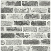 NextWall Gray Washed Brick Peel and Stick Wallpaper