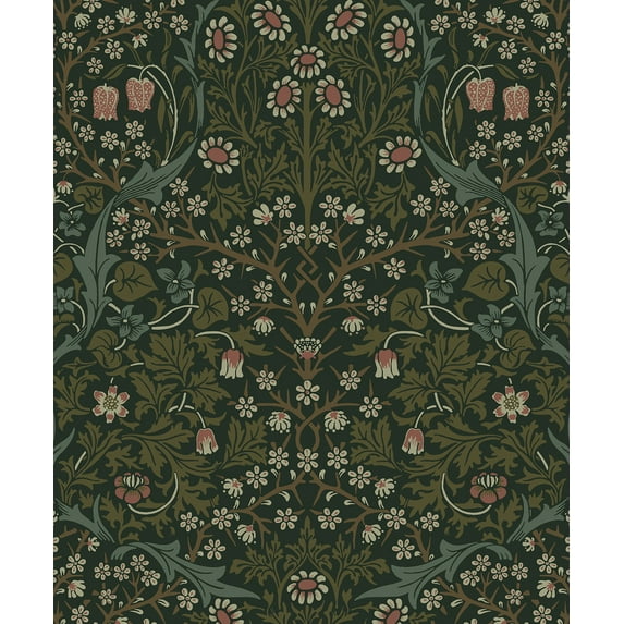 NextWall Greenery Victorian Garden Floral Peel and Stick Wallpaper