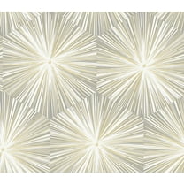 NextWall Grey & Metallic Gold Hex Starburst Peel and Stick Wallpaper