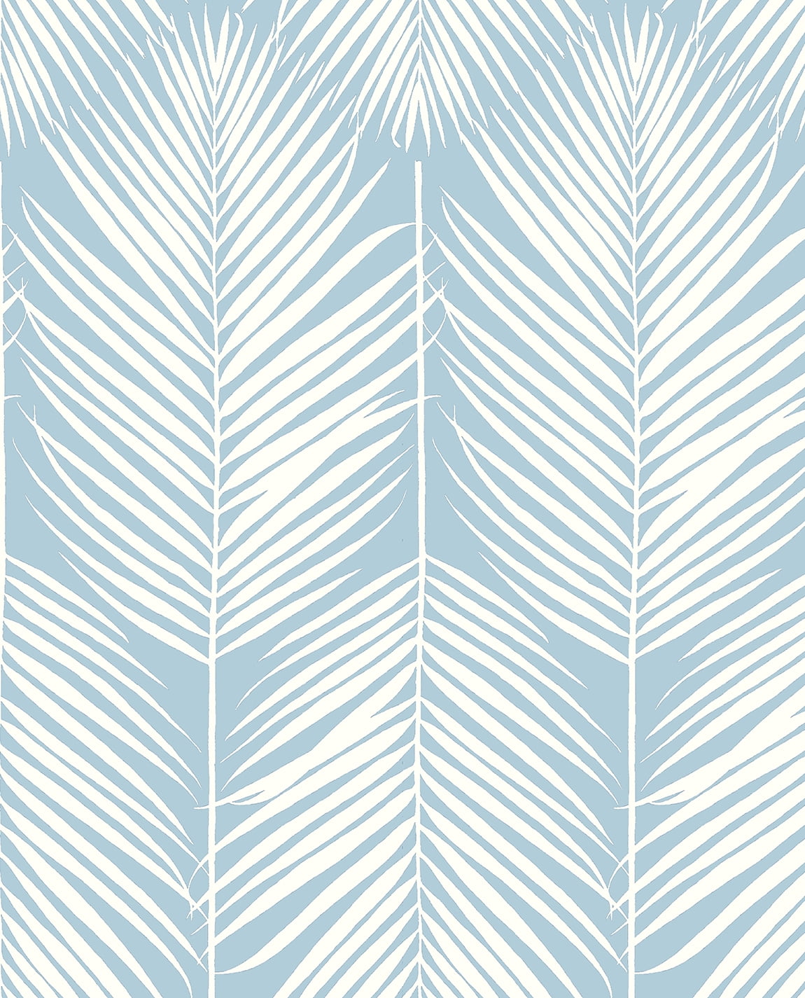 NextWall Hampton Blue Palm Silhouette Peel and Stick Wallpaper