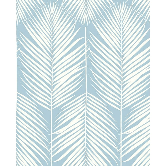 NextWall Hampton Blue Palm Silhouette Peel and Stick Wallpaper