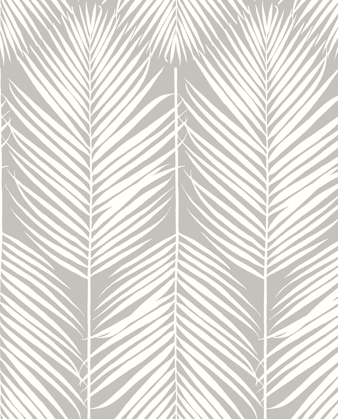 NextWall Harbor Gray Palm Silhouette Peel and Stick Wallpaper