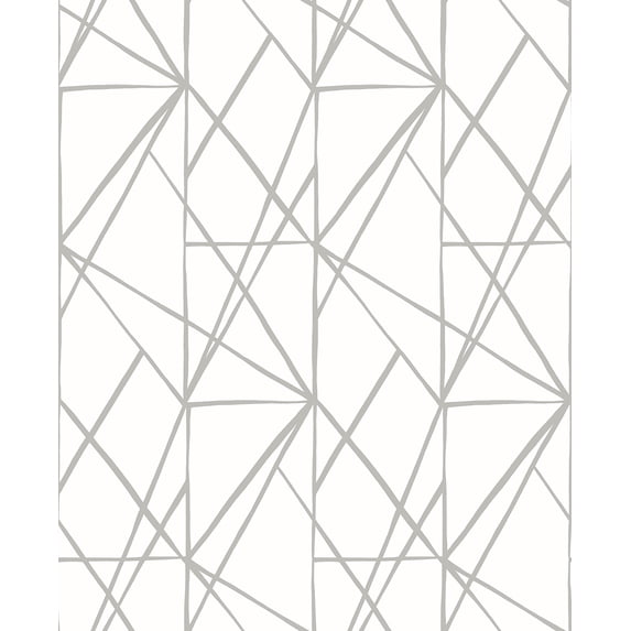 NextWall Harbor Grey Quartz Geo Peel and Stick Wallpaper
