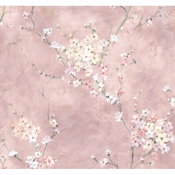 NextWall Harry & Grace Floral Blossom Peel and Stick Wallpaper (Dusty Rose)