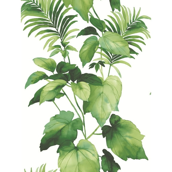 NextWall Harry & Grace Leaf Stripe Peel and Stick Wallpaper 20.5 in. W x 18 ft. L - Summer Fern