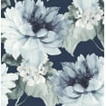 thumbnail image 1 of NextWall Harry & Grace Watercolor Floral Peel and Stick Wallpaper 20.5 in. W x 18 ft. L - Navy Blue & Slate Green, 1 of 8