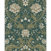 NextWall Honeysuckle Trail Peel and Stick Wallpaper 20.9 in. W x 18 ft. L - Teal & Moss Green
