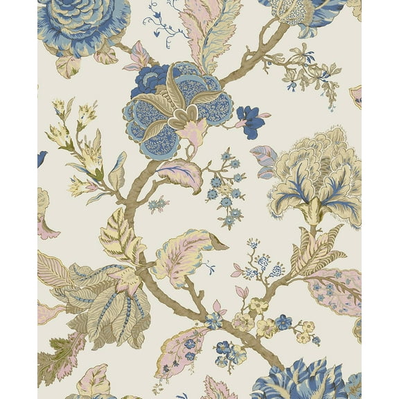 NextWall Kianna Jacobean Peel and Stick Wallpaper 20.5 in. W x 18 ft. L - Parchment