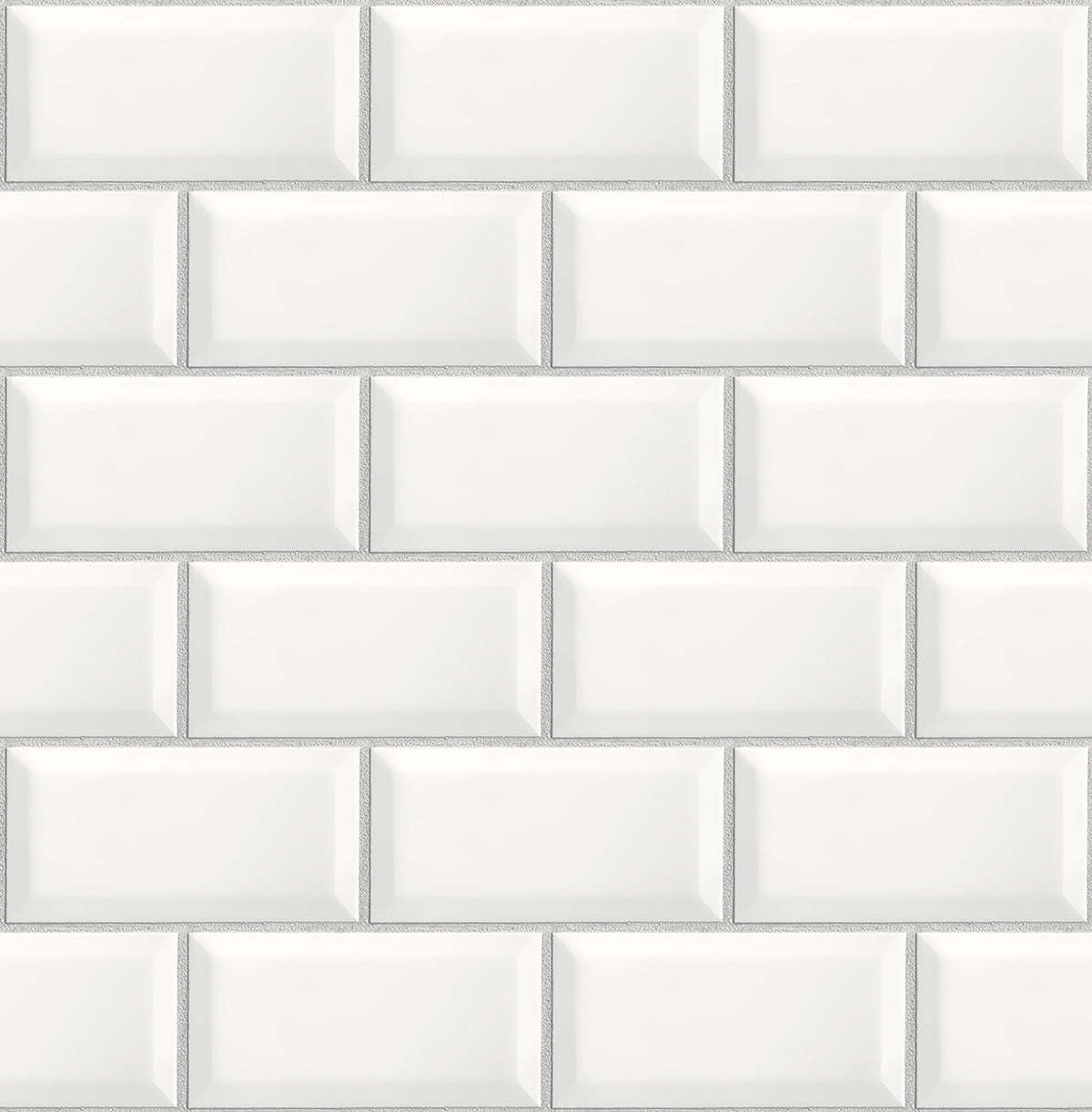 Alabaster and Grey Large Subway Tile Peel and Stick Wallpaper