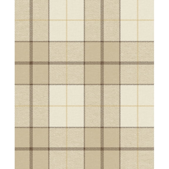 NextWall Latte Altarinda Plaid Peel and Stick Wallpaper - 20.9 in. W. x 18 ft. L. Roll