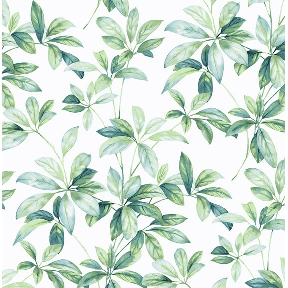 NextWall  Leaf Trail Peel and Stick Wallpaper 20.5 in. W x 18 ft. L - Seaglass