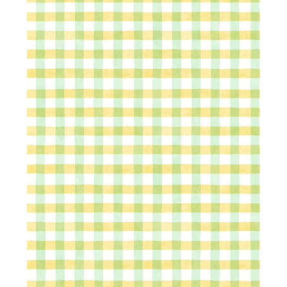 NextWall Lemon Lime Spring Plaid Peel and Stick Wallpaper
