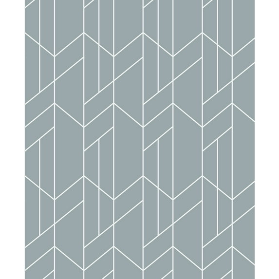 NextWall Light Blue Geometry Peel and Stick Wallpaper - 20.9 in. W. x 18 ft. L. Roll
