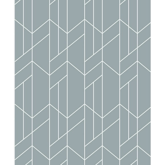 NextWall Light Blue Geometry Peel and Stick Wallpaper - 20.9 in. W. x 18 ft. L. Roll