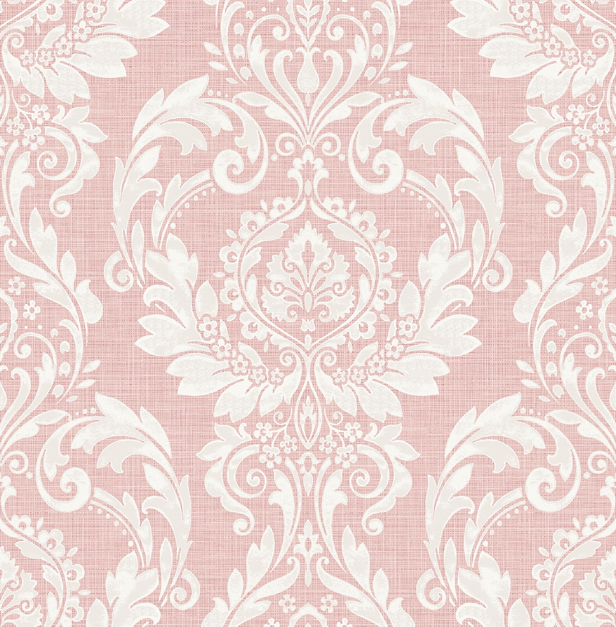 Light Pink Damask Self-Adhesive Repositionable Wallpaper