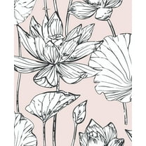 NextWall Lotus Floral Peel and Stick Wallpaper